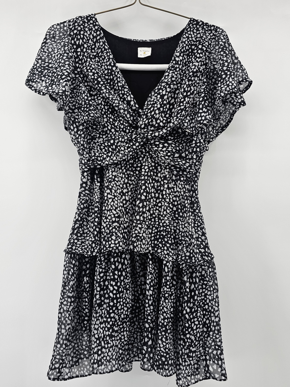 By Together Collection Black & White Abstract Mini Dress, Size M